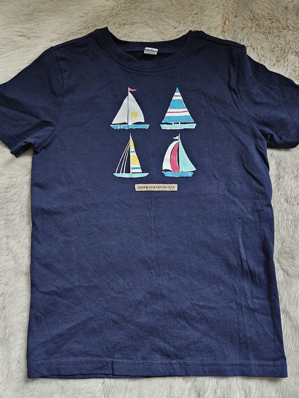 Janie And Jack Cotton sailing club Shirt Size 7